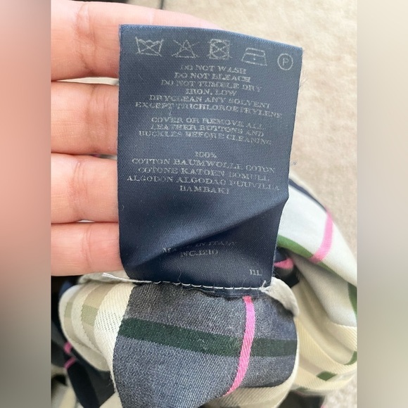 Burberry Grey Green Pink Nova Check Tartan trench coat US 10 - Picture 10 of 13